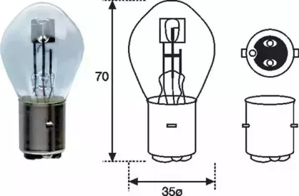 002588200000 MAGNETI MARELLI Лампа накаливания, фара дальнего света